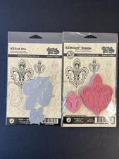 Michael Strong Cloisonne Fleur De Lis Dis Cutting Dies UM Cling Rubber Stamps