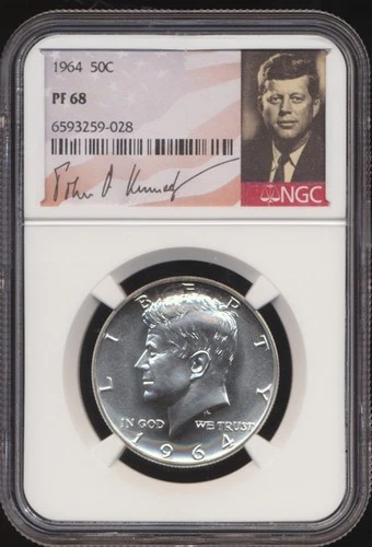 1964 Kennedy Half Dollar NGC PF 68 Kennedy Label