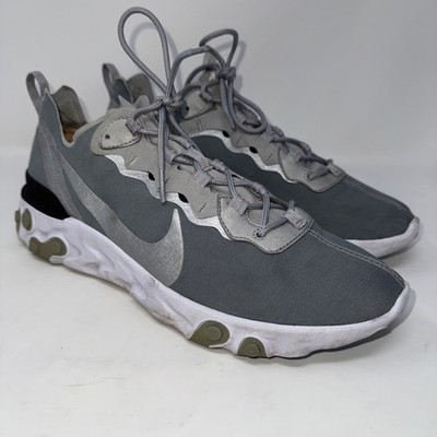 Nike React Element 55 BQ6166-007 Silver Running Shoes Men Size 11.5 Lightweight