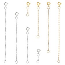 1.2/2/3.1/3.9 Inch Necklace Extender, 4 Pack Chain Extenders, Golden Silver