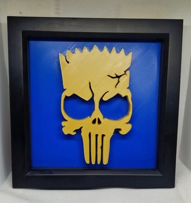   Bottle Boy Designs - 3D Printed Bart Simpson x Punisher Shadow Box   Premium