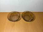 2 Pyrex Corning  #465 Amber Custard Baking Cups Scalloped Edge 16 Oz  475ml