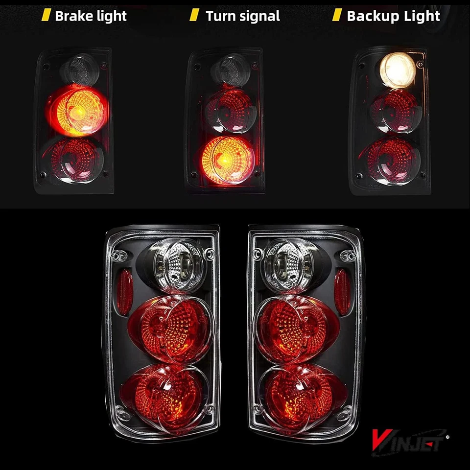 Pair Clear Lens Tail Lights For 1989-1995 Toyota Pickup Truck Brake Rear Lamps  - Image 2 of 4