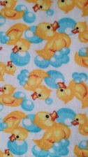 New Fleece Yellow Rubber Ducky Print Baby Blanket w/Crochet Edge Approx 31"x 37"