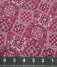 B106 7 1/4 Yards Pink Blazin Bandana 100 Cotton Fabric