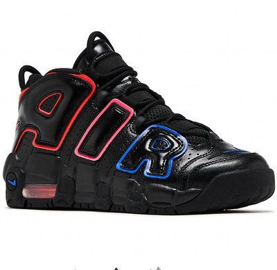 Nike Air More Uptempo GS Electric Black High Top Unisex Youth 6.5 Womens 8 UK 6