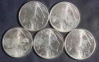 FIVE (5) INDIAN BUFFALO 1 OZ .9999 SILVER ROUNDS ( 5 OZ TOTAL)  LOT 010853