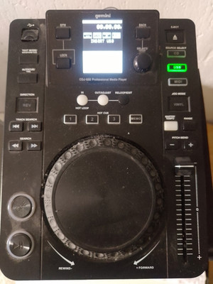 Gemini CDJ-650 DJ-CD-Player mit USB, MIDI, MP3, Ständer, Schwarz