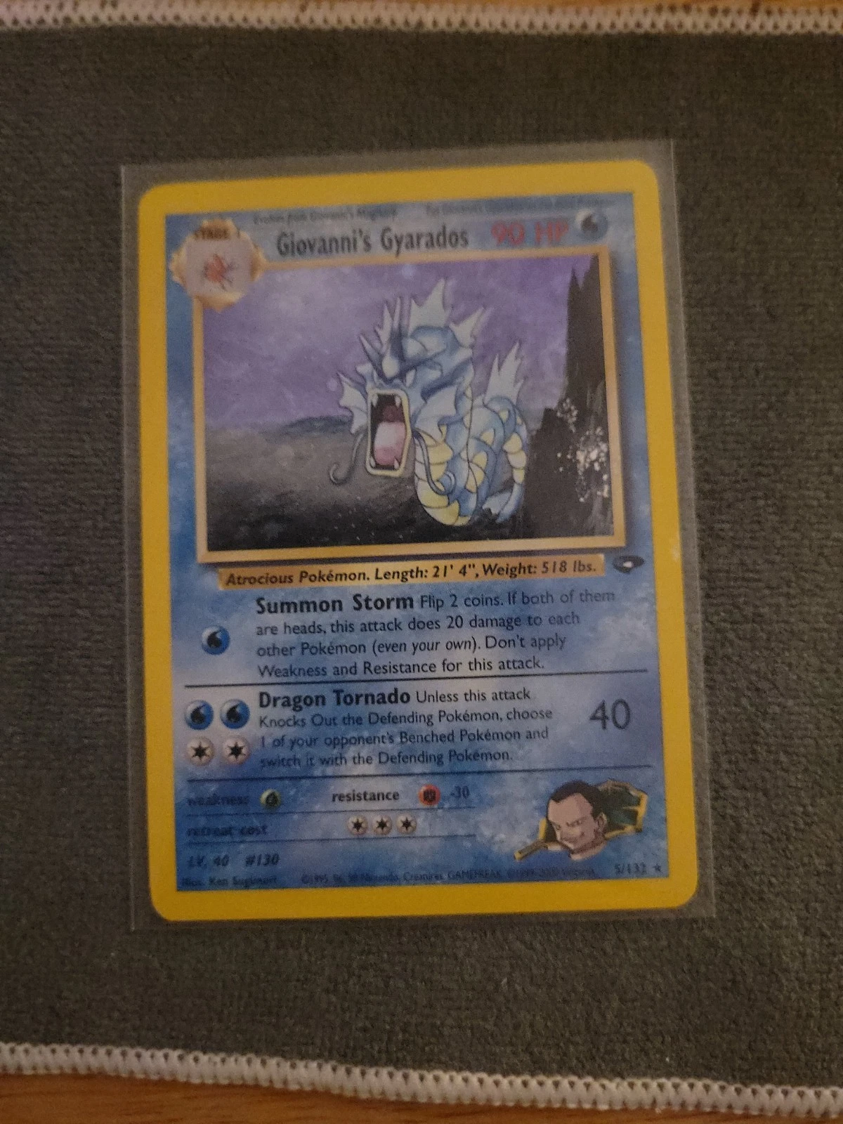 Pokemon Unlimited Edition Gym Challenge Giovanni's Gyarados 5/132, Holo, LP!
