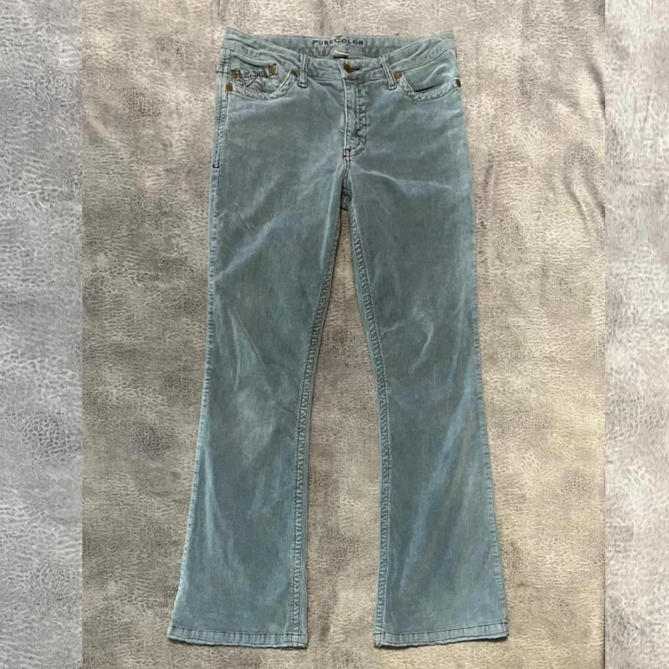 Pantalón azul bebé pana color puro Y2k Foto 3 de 4