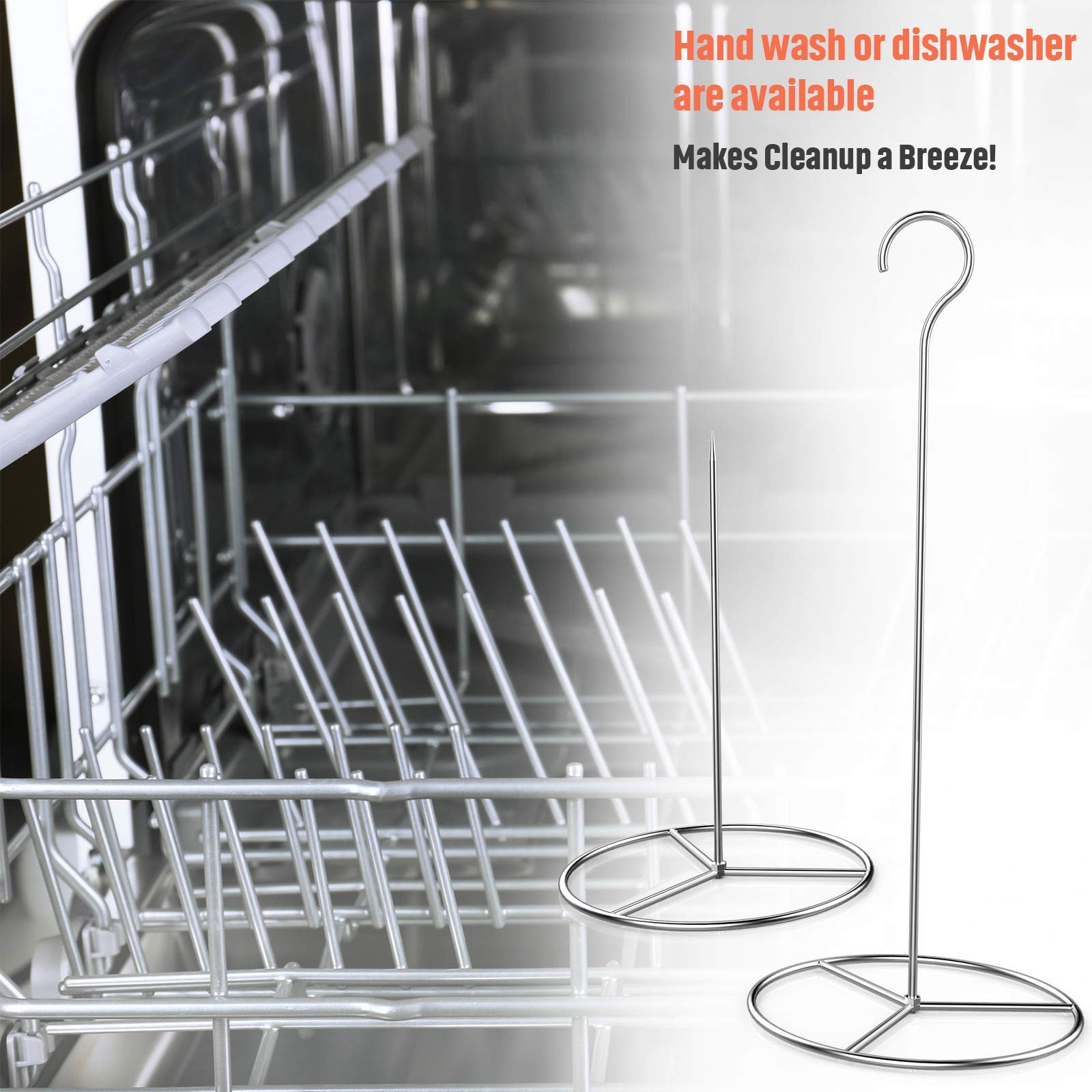 6 Pieces Stainless Steel Vertical Skewer Set 2x15''Skewers2x9‘’Spikes& 2x6.25...