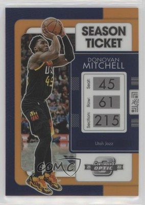 2021 Contenders Optic Season Ticket Orange Prizm 28/49 Donovan Mitchell #83 fm0
