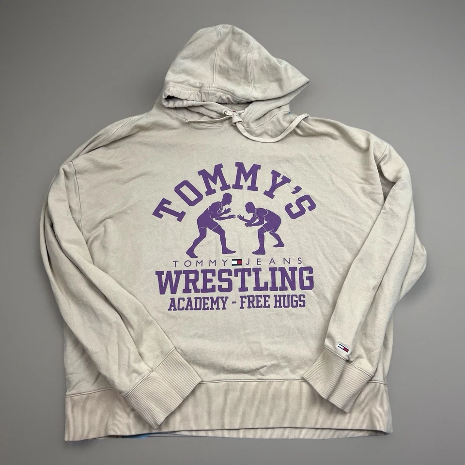 Moletom masculino Tommy Hilfiger 2XL Tommy Jeans com capuz luta livre estampa gráfica - Imagem 2 de 4