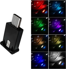 USB Type C LED Ambient Light, 8 Colors RGB 5V Car Smart LED Atmosphere Lighting