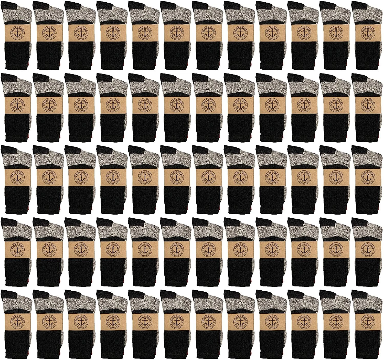 60 Mens & Womens Cotton Thermal Crew Socks, Boot Sock (Assorted Women 9-11)
