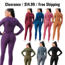 FINAL CLEARANCE – Women’s 2-Piece Workout Tracksuit Set | Yoga, Activewear