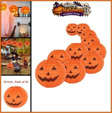 10 Inch Paper Pumpkin Lanterns Halloween Decorations Pack of 10 Indoor Outdoor