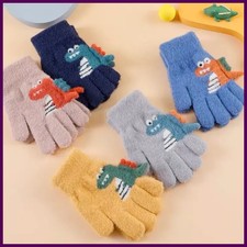 Guantes de punto gruesos de invierno para ni os de 4 a 8 a os con dise o de dino