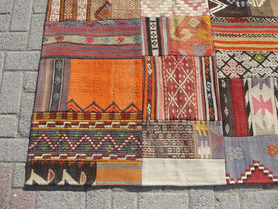 4x6 Medium Patchwork Kilim Area Rugs - Rug for Living room - Image 4 of 4