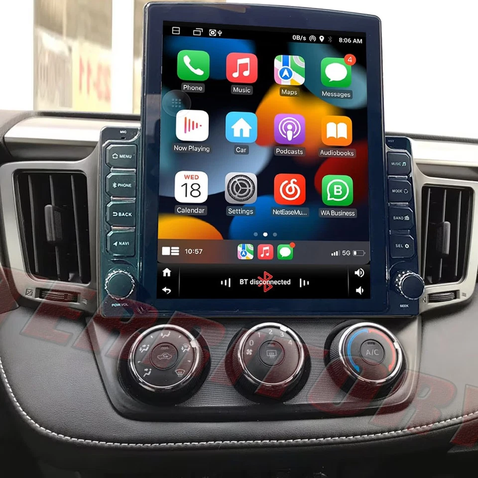 Carplay inalámbrico para Toyota RAV4 2013 2014-2018 radio de coche estéreo GPS Android 13 Foto 4 de 4