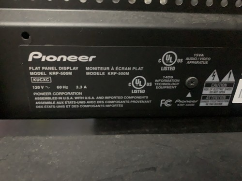 Pioneer Kuro KRP-500M 50" 1080p HD Flat Panel Monitor Used - Picture 4 of 12