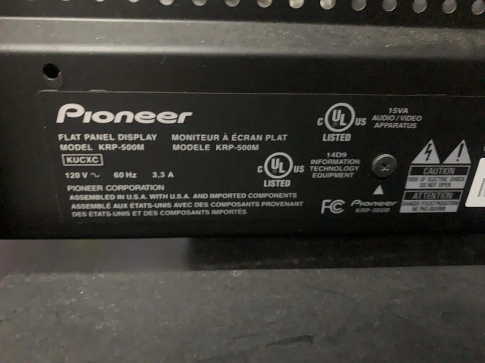 Pioneer Kuro KRP-500M 50" 1080p HD Flat Panel Monitor Used - Image 4 of 4