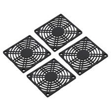 80mm Fan Filter, 4 Pack ABS Plastic Ventilator Grill Protector Guard, Black