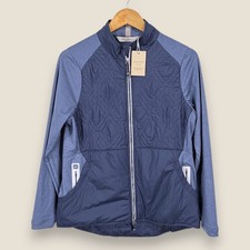 Peter Millar Vault Madeline Hybrid Jacket Women Large Navy Quilted Golf Zip