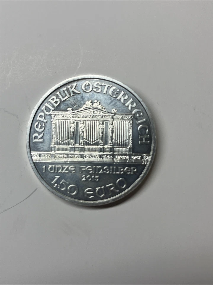 2015 1 oz Austrian Silver Round Philharmonic Coin (BU) 1.5 Euro Bullion - Image 2 of 3