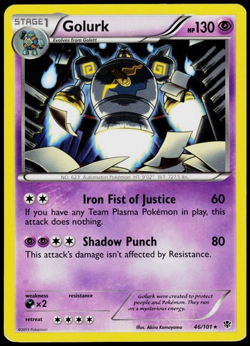 Golurk 46/101 Plasma Blast - Holo Pokemon MP (Rare)
