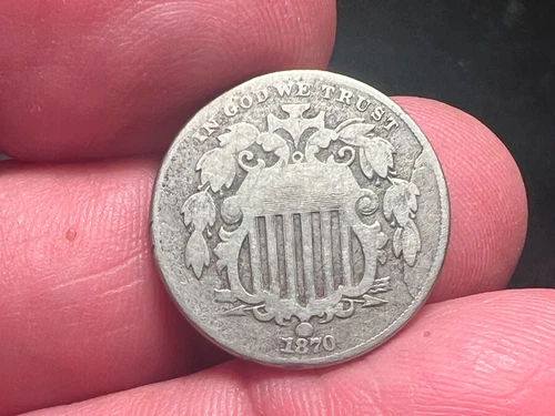 1870-P Shield Nickel — photo from the most recent tracked eBay sale