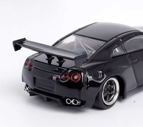 Modell Diecast Sammelauto 1:64 flammig schwarz JDM GTR R35 Pandem Sport - Bild 7 von 11