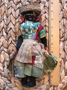 ANTIQUE VERY OLD CLOTH NANNY RAG DOLL 9.5" LONG