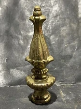 VINTAGE DIE CAST BRASS PLATED 3 1/2” FINIAL 1/8-27 IPS THREAD ( 3/8” DIAMETER )