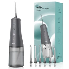 SEJOY Water Flosser Rechargeable Oral Irrigator 300 ML Teeth Cleaner Pick Floss