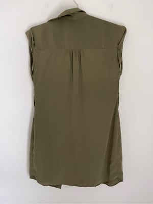 EXPRESS Olive Green Gold Button Dress Size Small