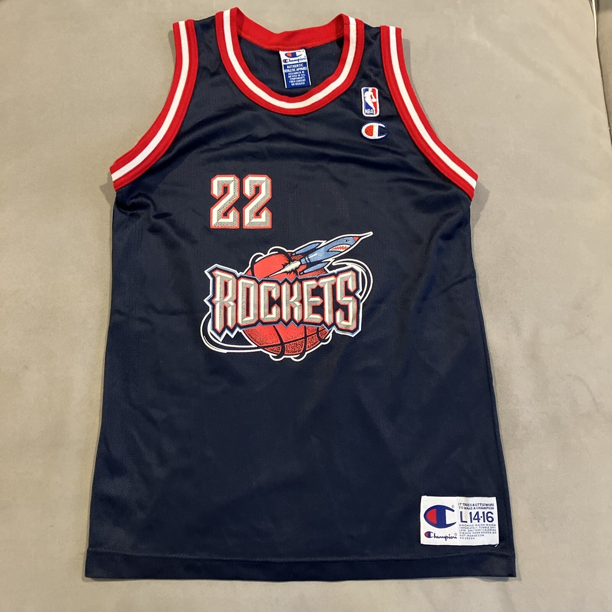 Vintage - Champion Houston Rockets Clyde Drexler #22 Jersey