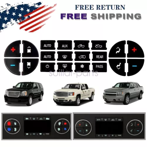 Replacement Climate Control Button Stickers For 2006-2014 Chevrolet GMC  New