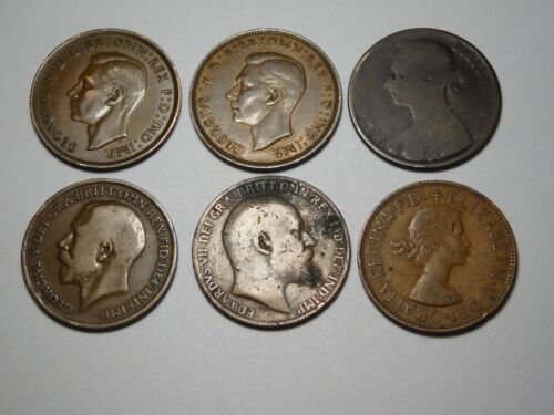 6 BRITISH UK GREAT BRITAIN ONE PENNY COIN LOT 1890 1909 1926 1947 1948 1961 - Picture 2 of 13