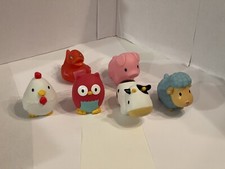 Lot Of 5 Munchkin Rubber Farm Animals Squirt Toys 2007 And A Rubber Ducky
