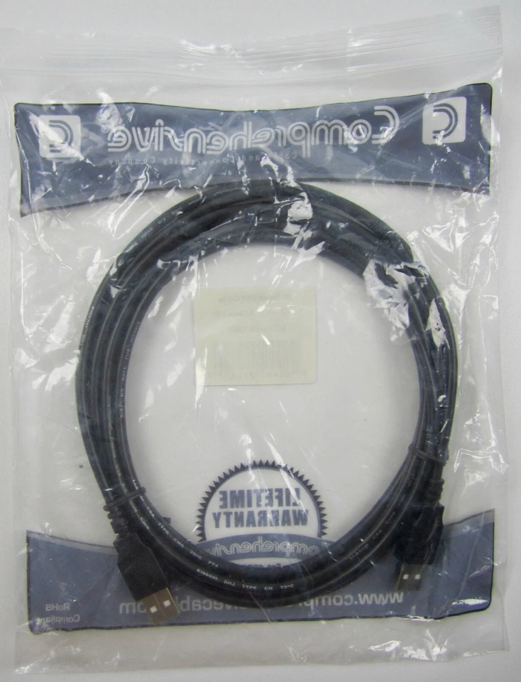 NEW! Comprehensive USB 2.0 A to A Cable 10ft - USB for Printer, Scanner, Camera - Image 4 of 4