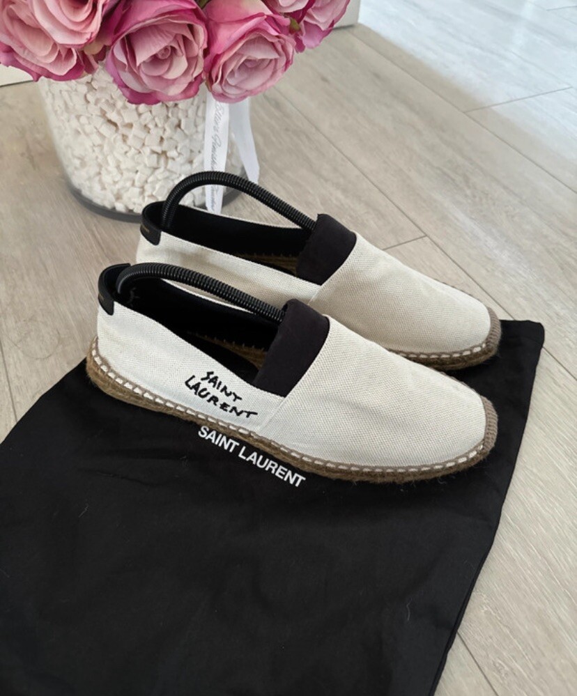 Saint Laurent YSL Womens White Espadrilles 421