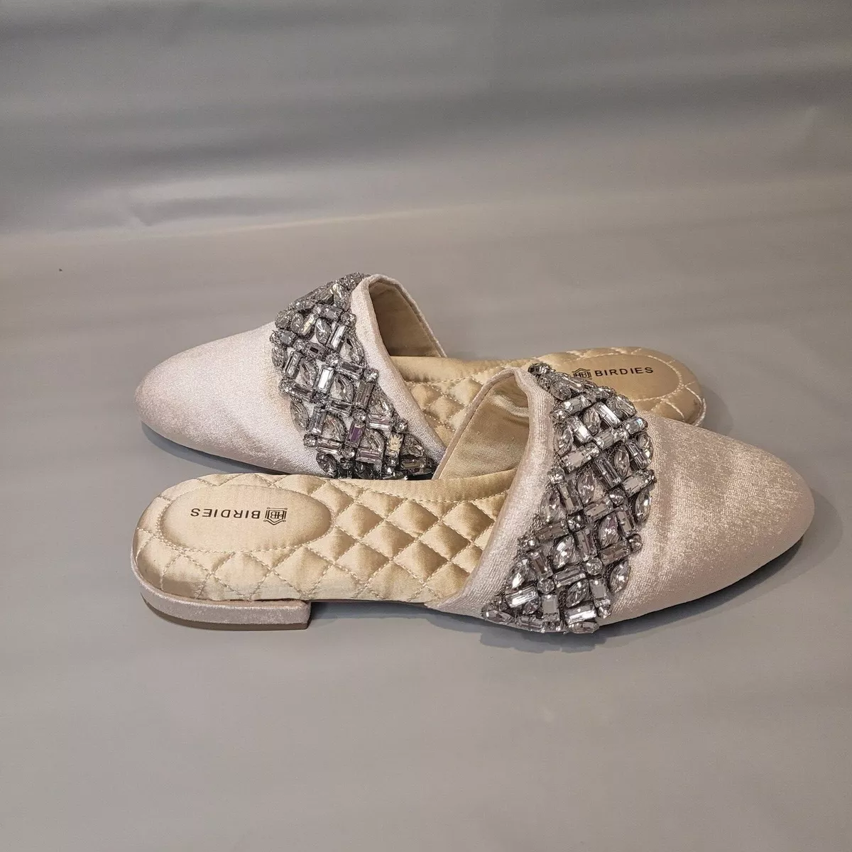 Birdies The SongBird Slippers Pale Pink Embellished Crystal Slip