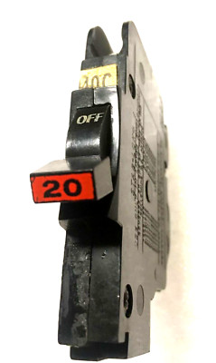 NC120 FPE 20 Amp 1 Pole Stab-Lok ''Thin'' Federal Pacific Breakers NC20 RED 