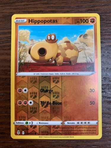 Carte Pokémon REVERSE Hippopotas 084/203 EB07 Evolution Céleste FR NEUF - Photo 1/1