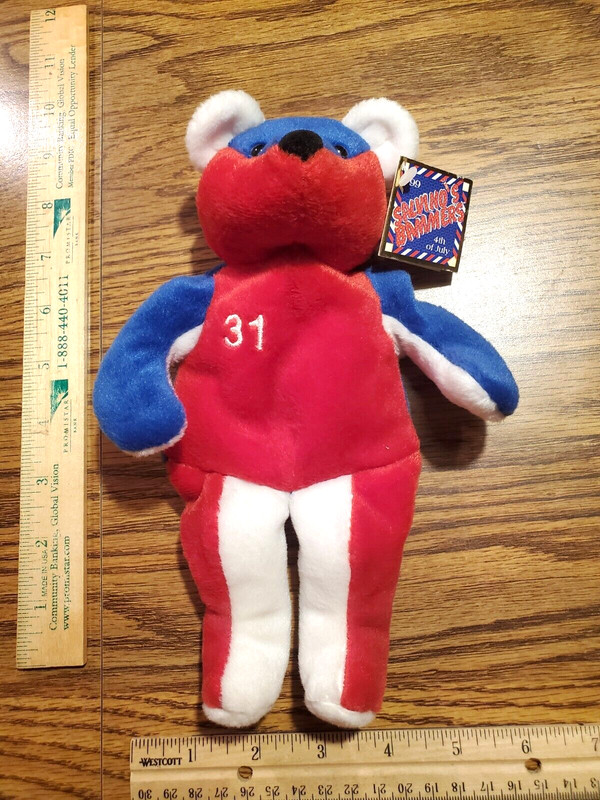 Salvino's Bammers 4th of July Mike Piazza #31 Beanbag Plush Bear Doll, UNCOMMON