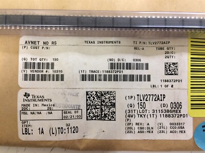 TLV2772AIP TI IC CMOS 2 CIRCUIT 8DIP 8 PIECES