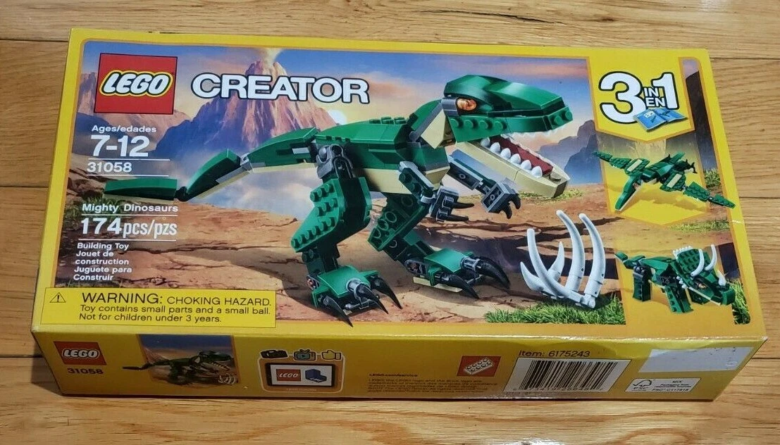 2 New Sealed Lego 31058 Creator Mighty Dinosaurs 3 In 1 Building Toy 174  Pieces