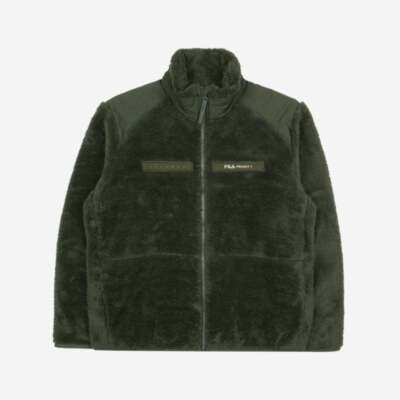 FILA x BTS - Project 7 Boa Fleece Zip Up Color MILITARY KHAKI Medium NEW W TAG