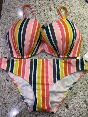 target striped bikini top